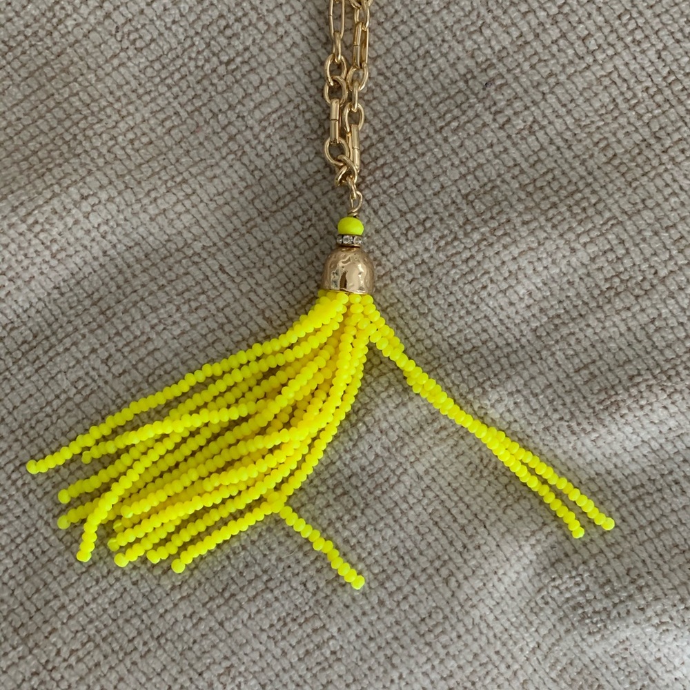 NWT Lilly Pulitzer yellow tassel necklace